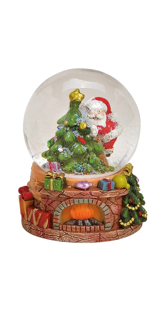 Red Poly and Glass Santa Snowball