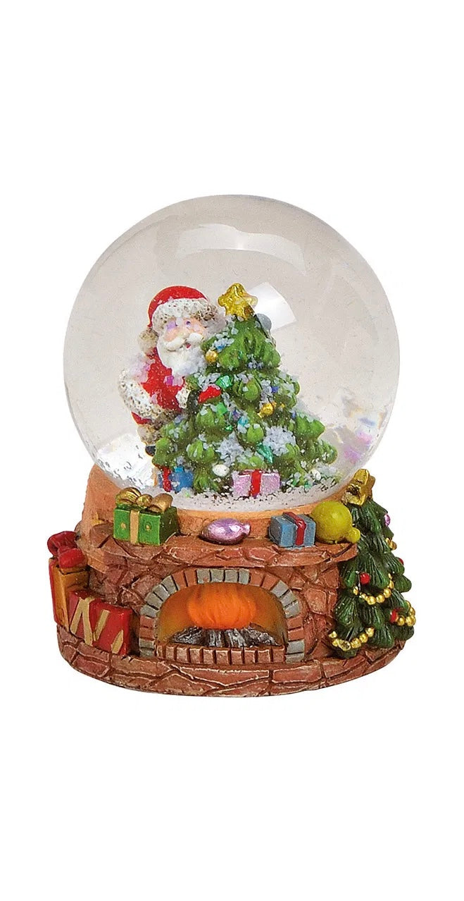 Red Poly and Glass Santa Snowball