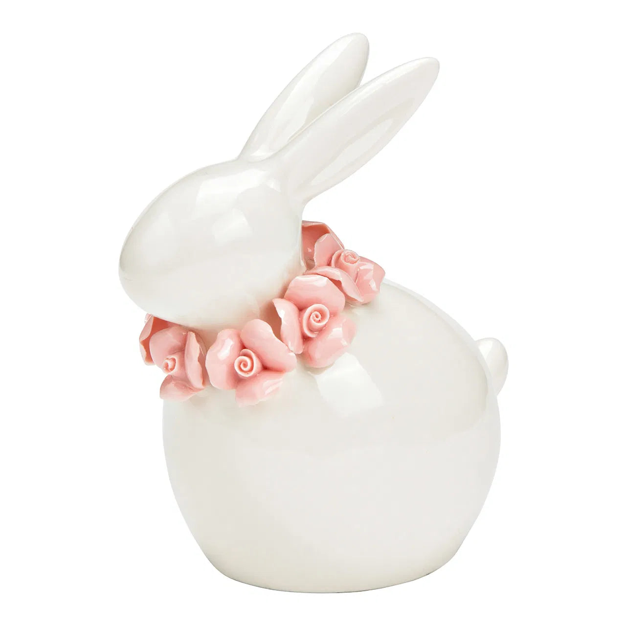 Bunny with Wreath of Flowers