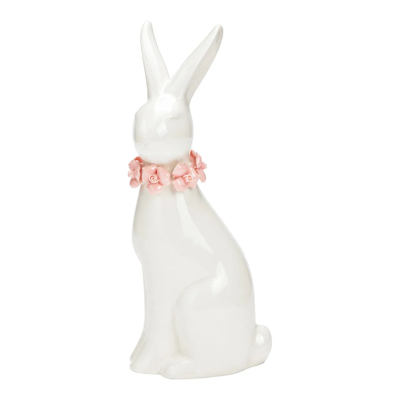Ceramic Bunny with Wreath of Flowers