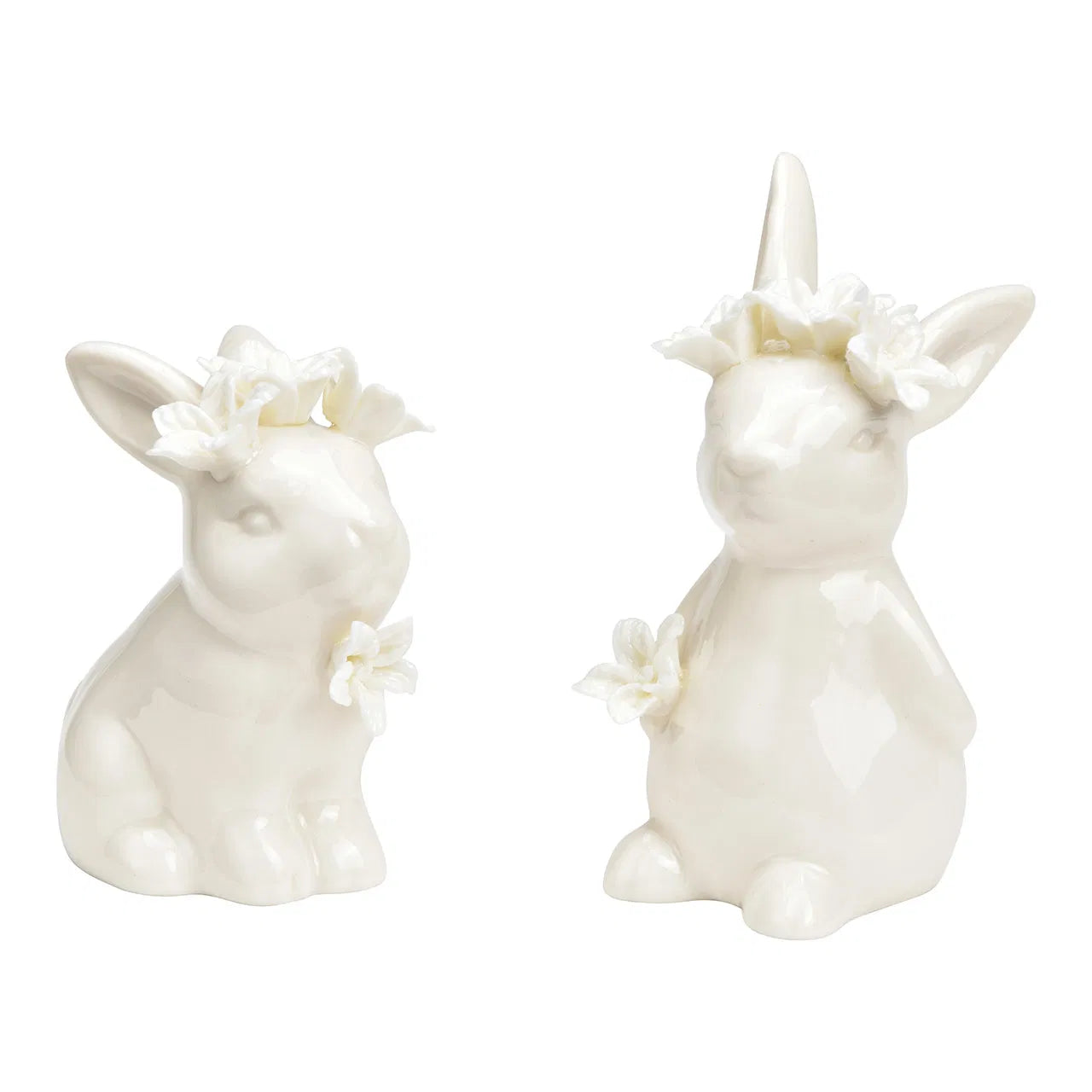 Porcelain Bunny with Floral Decoration