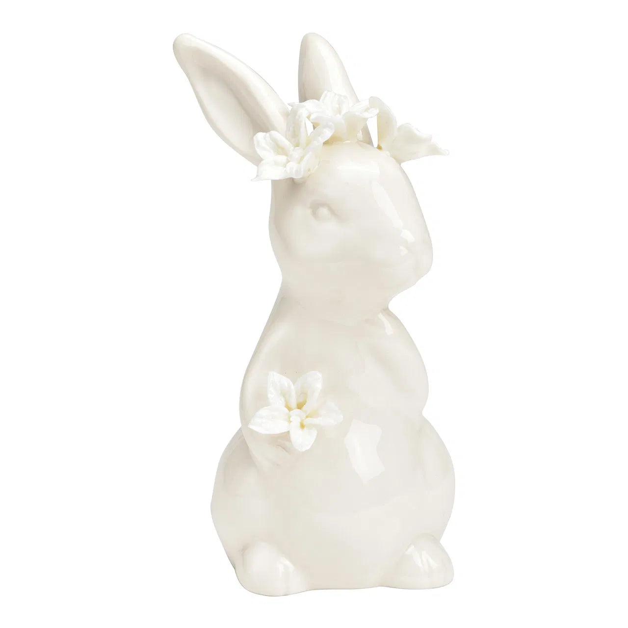 PorcelainBunny Sitting with Floral Decoration