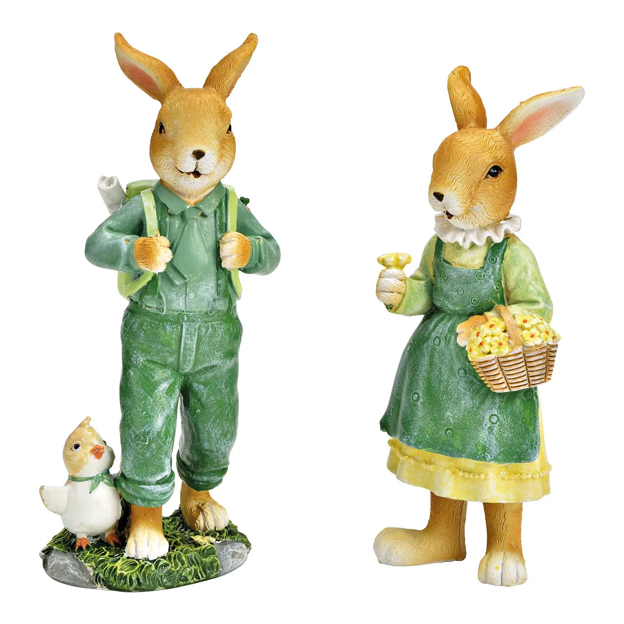 Green Bunny with Flower Basket/Backpack