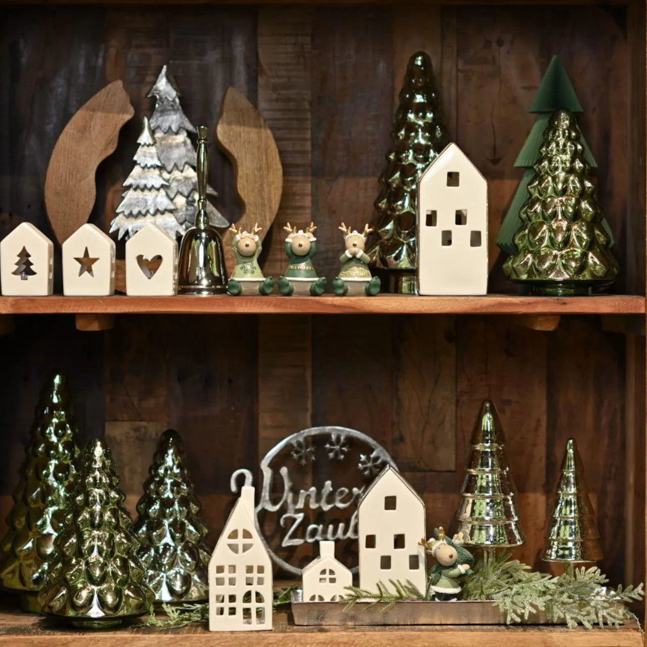 Green Glass Christmas Tree