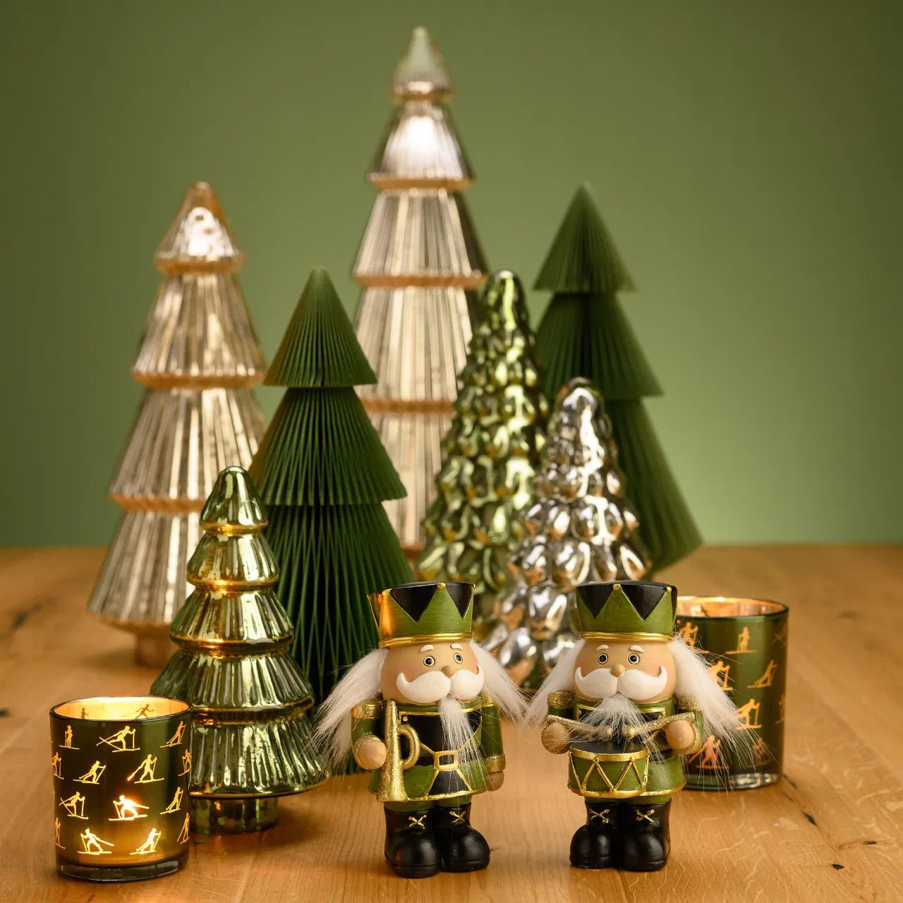 Green Glass Christmas Tree