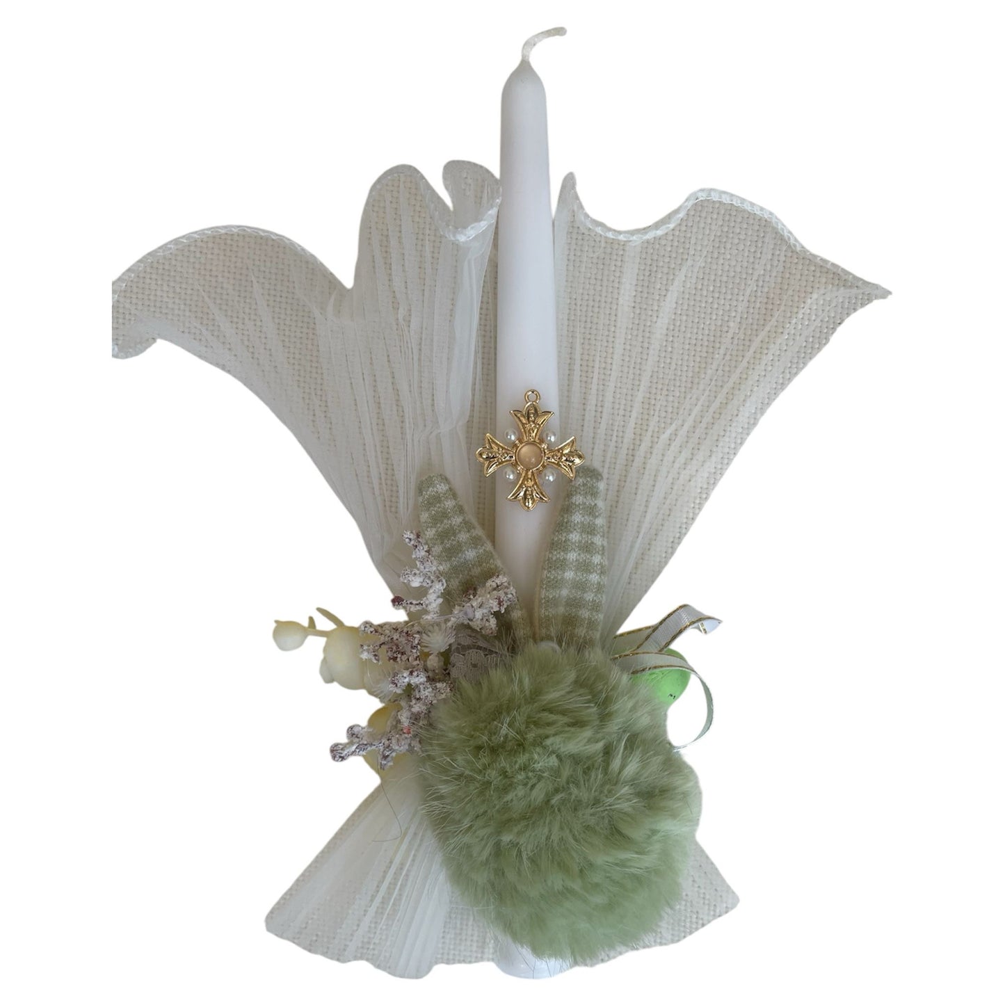 Green Fluffy Candle