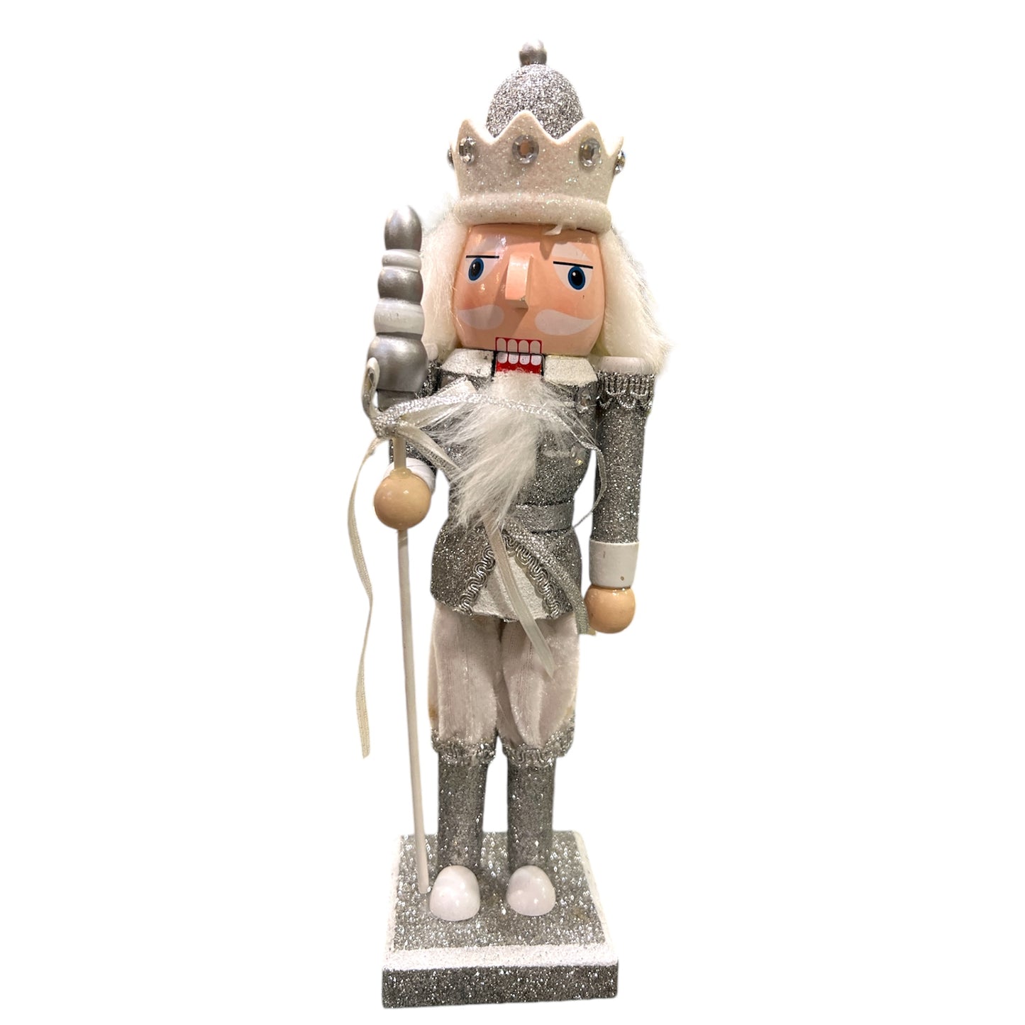 Silver Nutcracker With Glitter