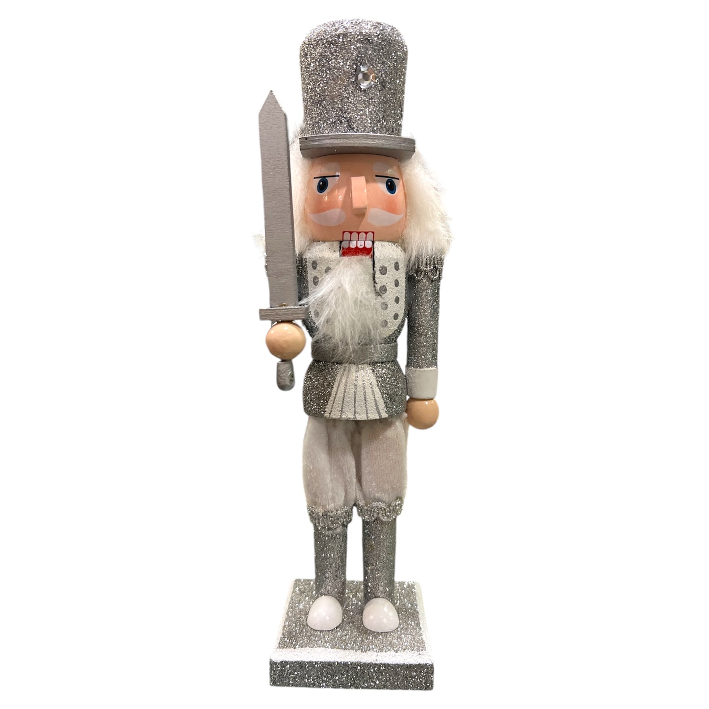 Silver Nutcracker With Glitter
