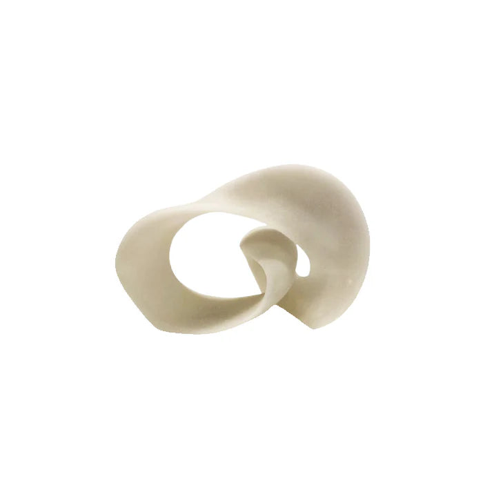 Beige ceramic ring on a white background