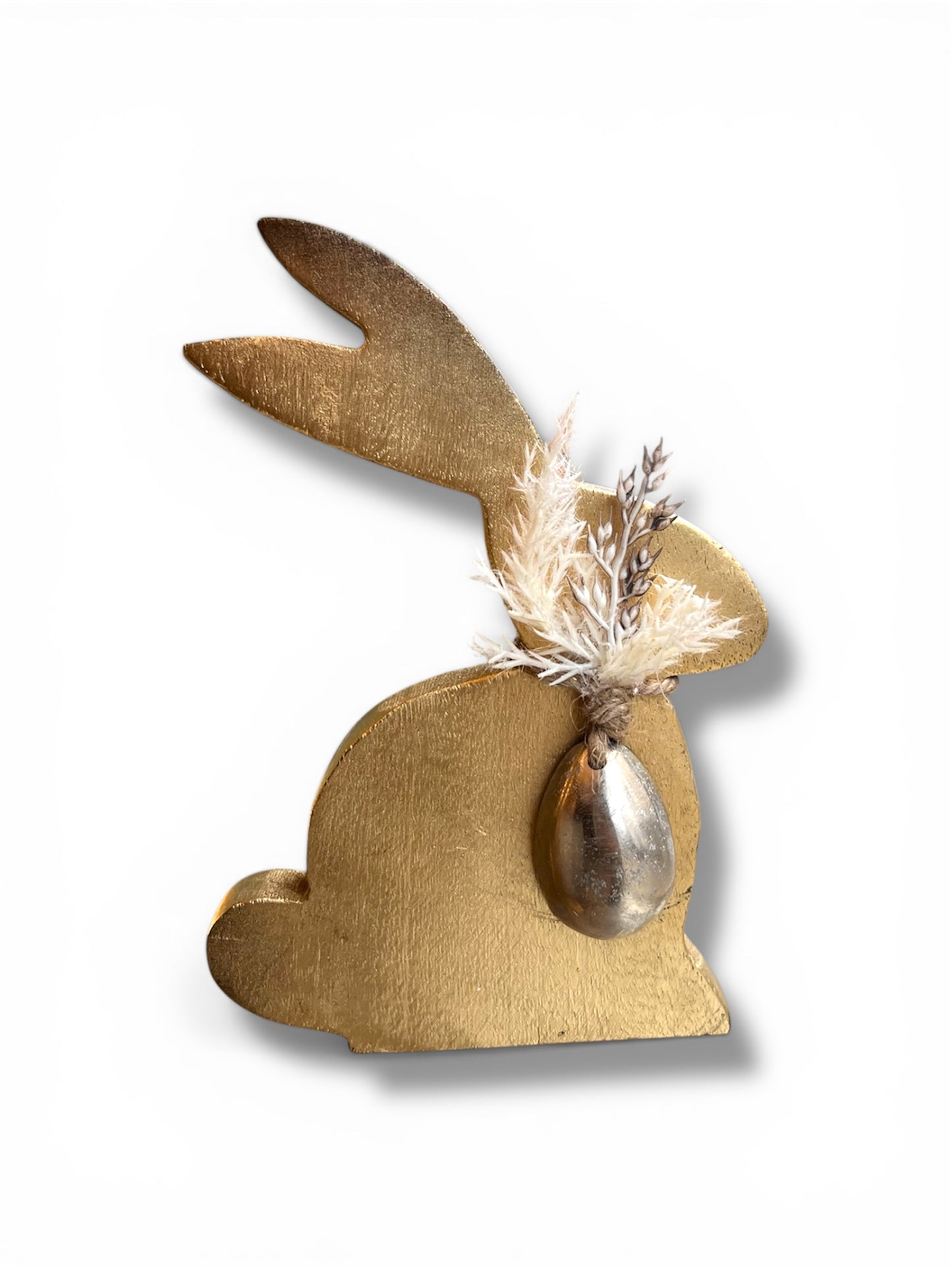 Golden Wooden Bunny Decor