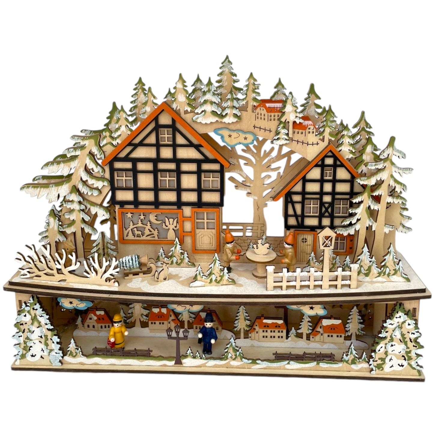 Winter Scene With Led Lighting Wood