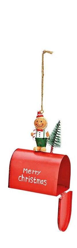 Metal Gingerbread Letterbox Hanger with "Merry Christmas"