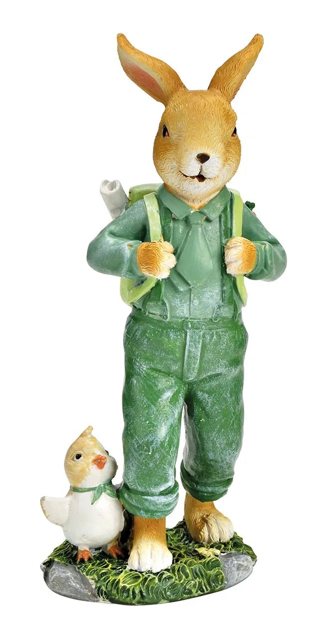 Green Bunny with Flower Basket/Backpack