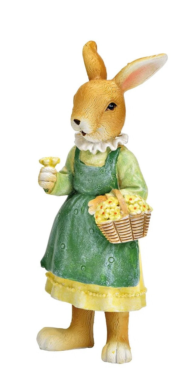 Green Bunny with Flower Basket/Backpack
