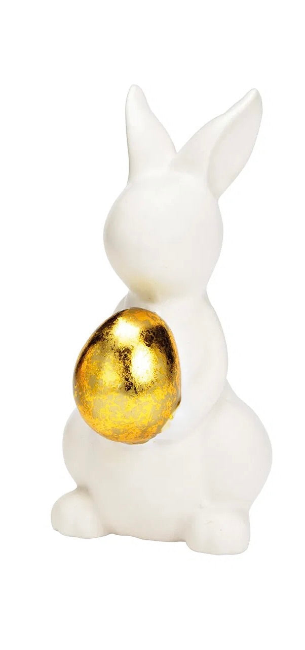 Ceramic Bunny with Gold Egg