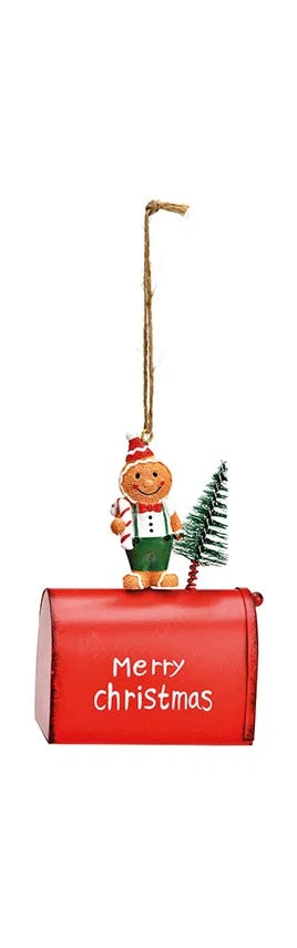 Metal Gingerbread Letterbox Hanger with "Merry Christmas"