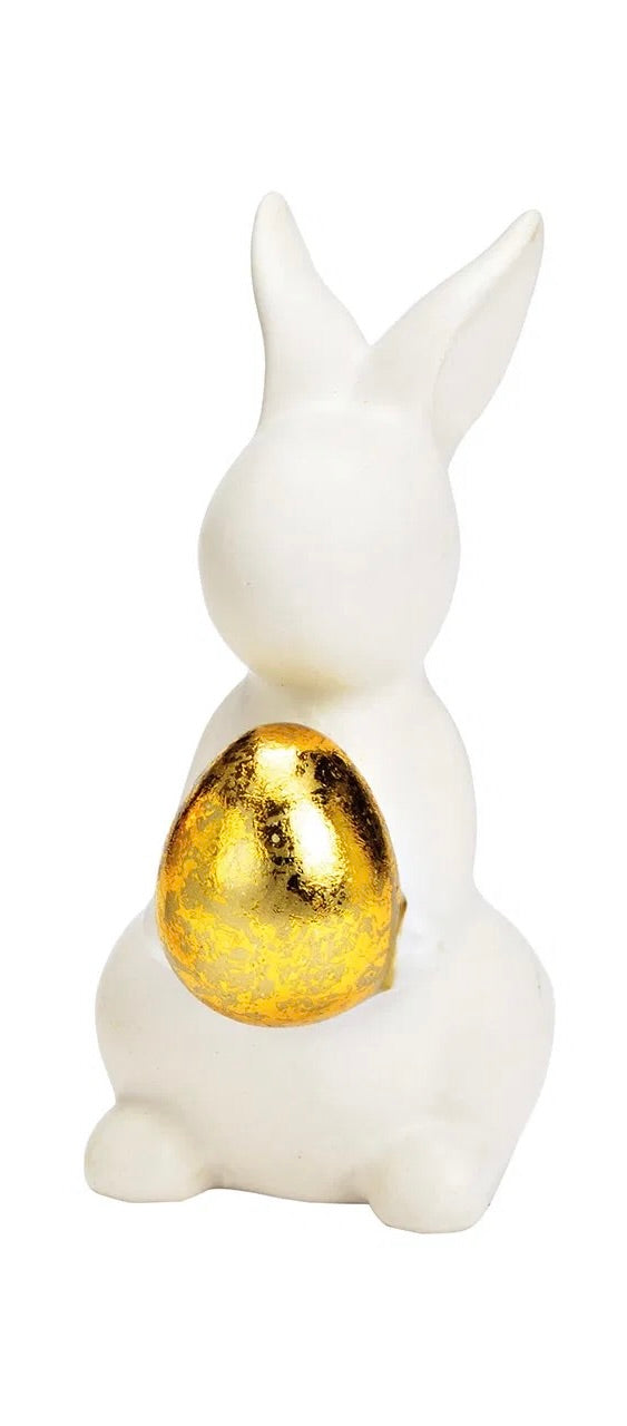 Ceramic Bunny with Gold Egg