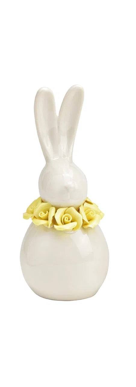 Porcelain Bunny with Flower Wreath