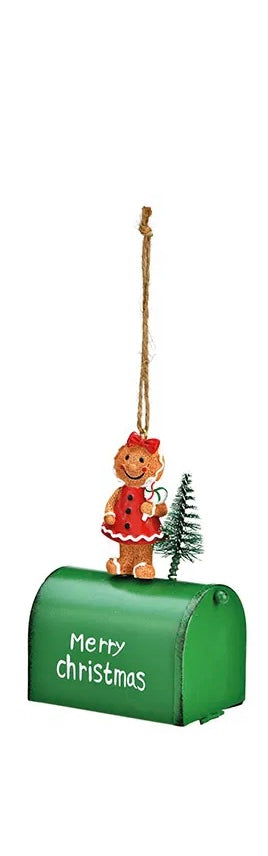 Metal Gingerbread Letterbox Hanger with "Merry Christmas"