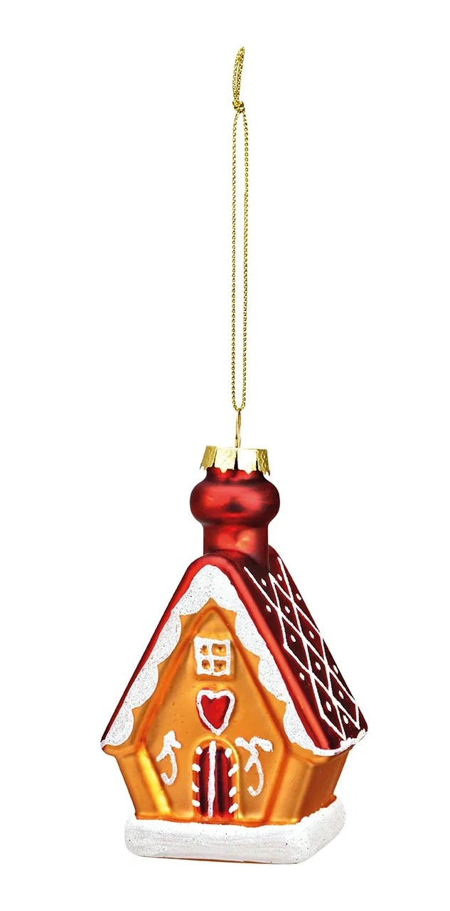 Gingerbread House Glass Christmas Ball