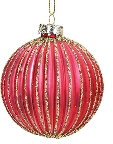 Red/Gold Glitter Glass Ball