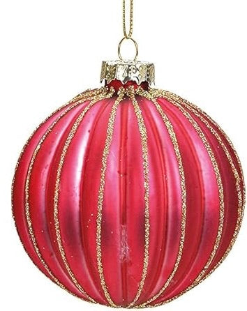 Red/Gold Glitter Glass Ball