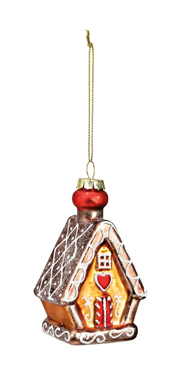 Gingerbread House Glass Christmas Ball