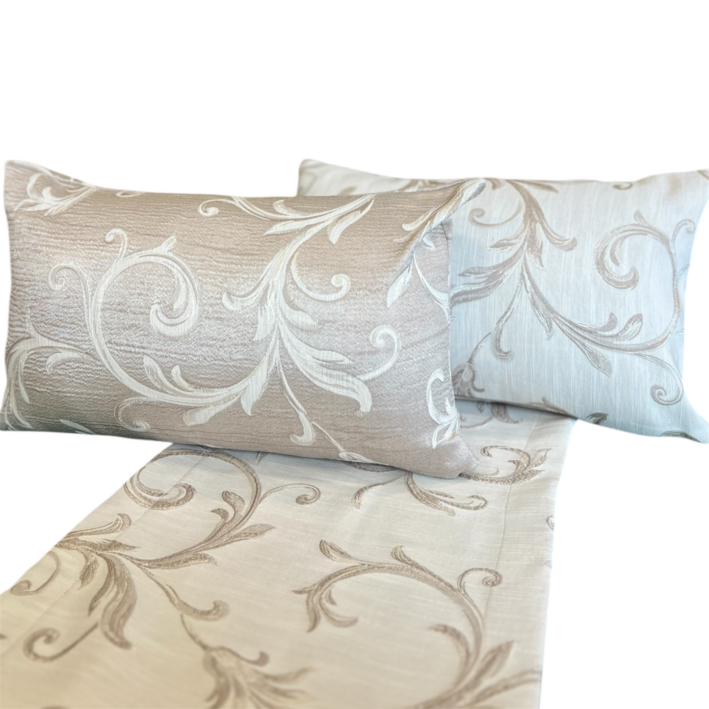 White Floral Pattern- Gold Pillow