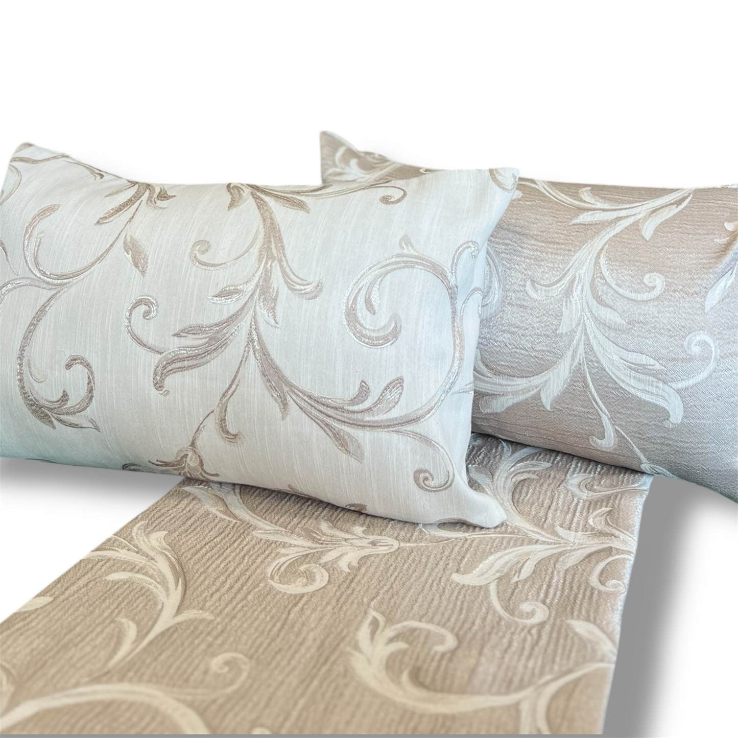 Gold Floral Pattern- White Pillow