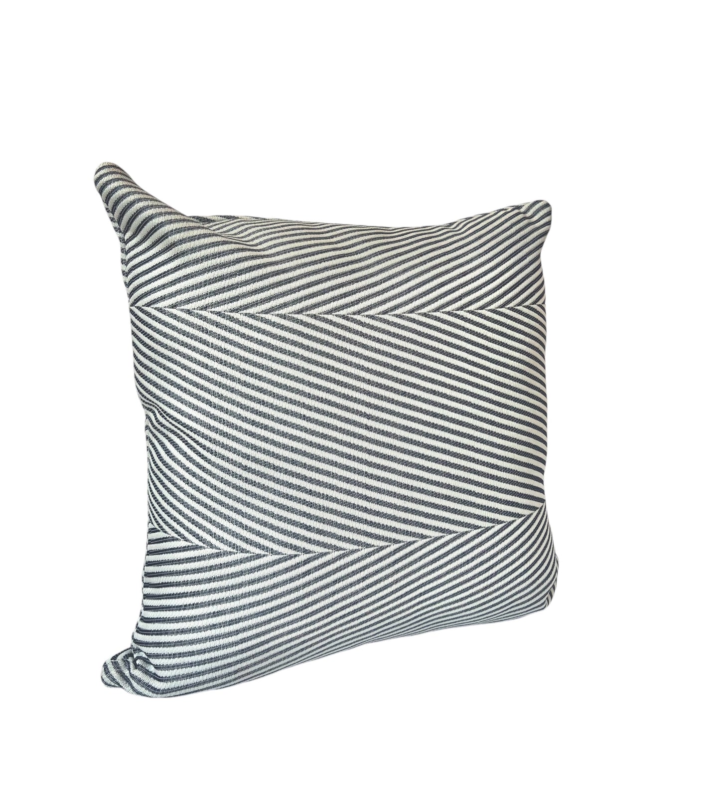Rectangular Dark Blue & White Striped Pillow