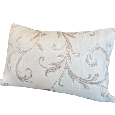 Gold Floral Pattern- White Pillow