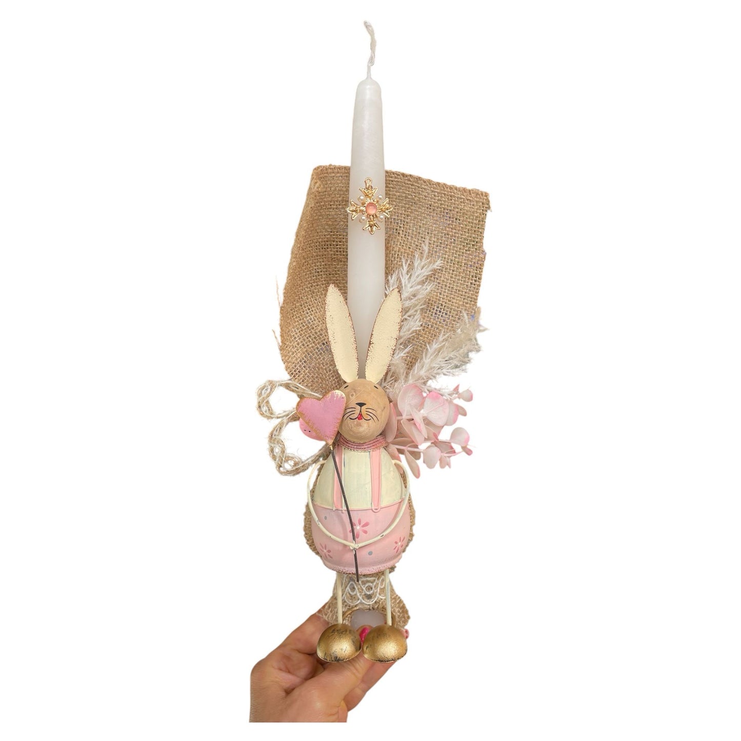 Pink Bunny Palm Candle