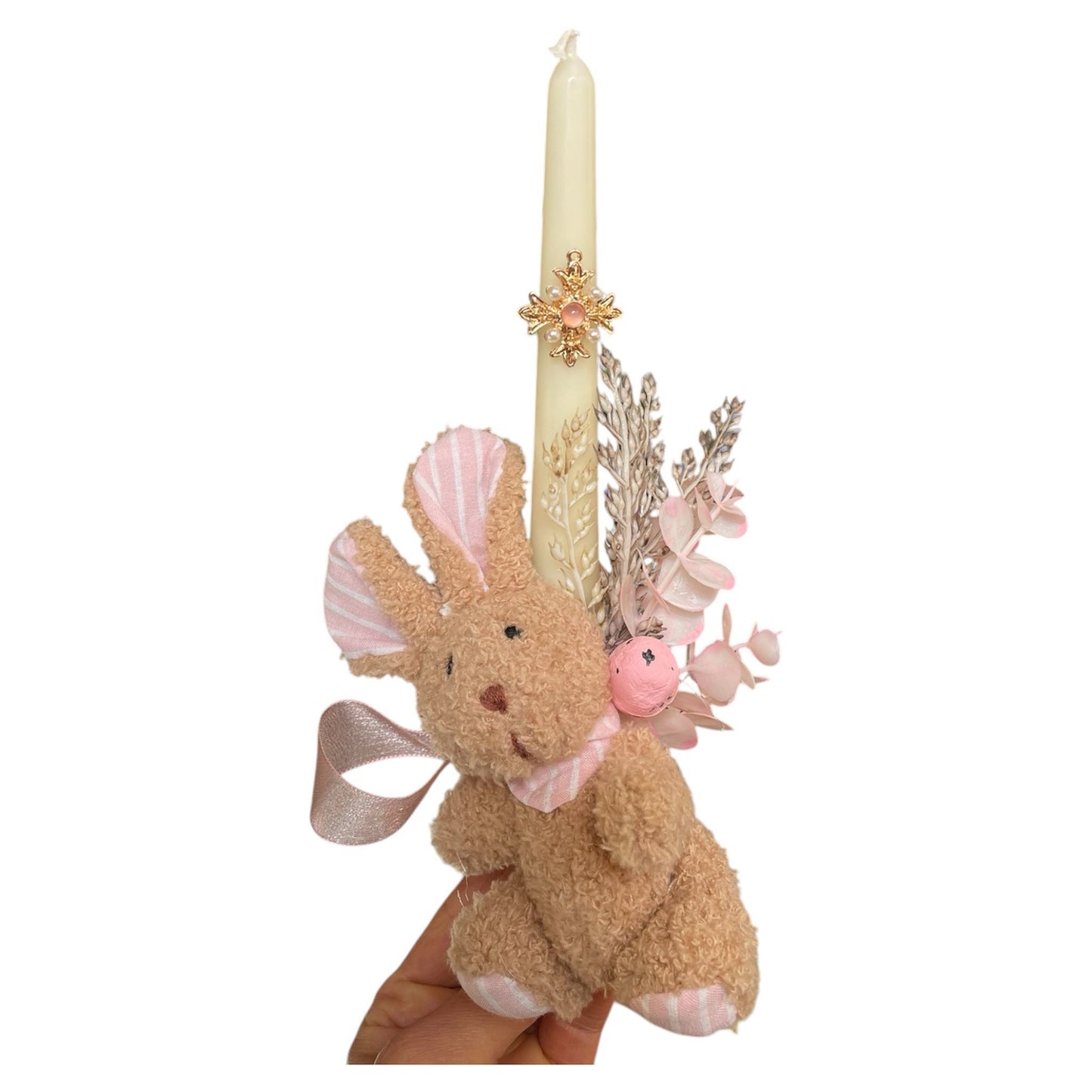 Pink/Brown Bear Palm Candle