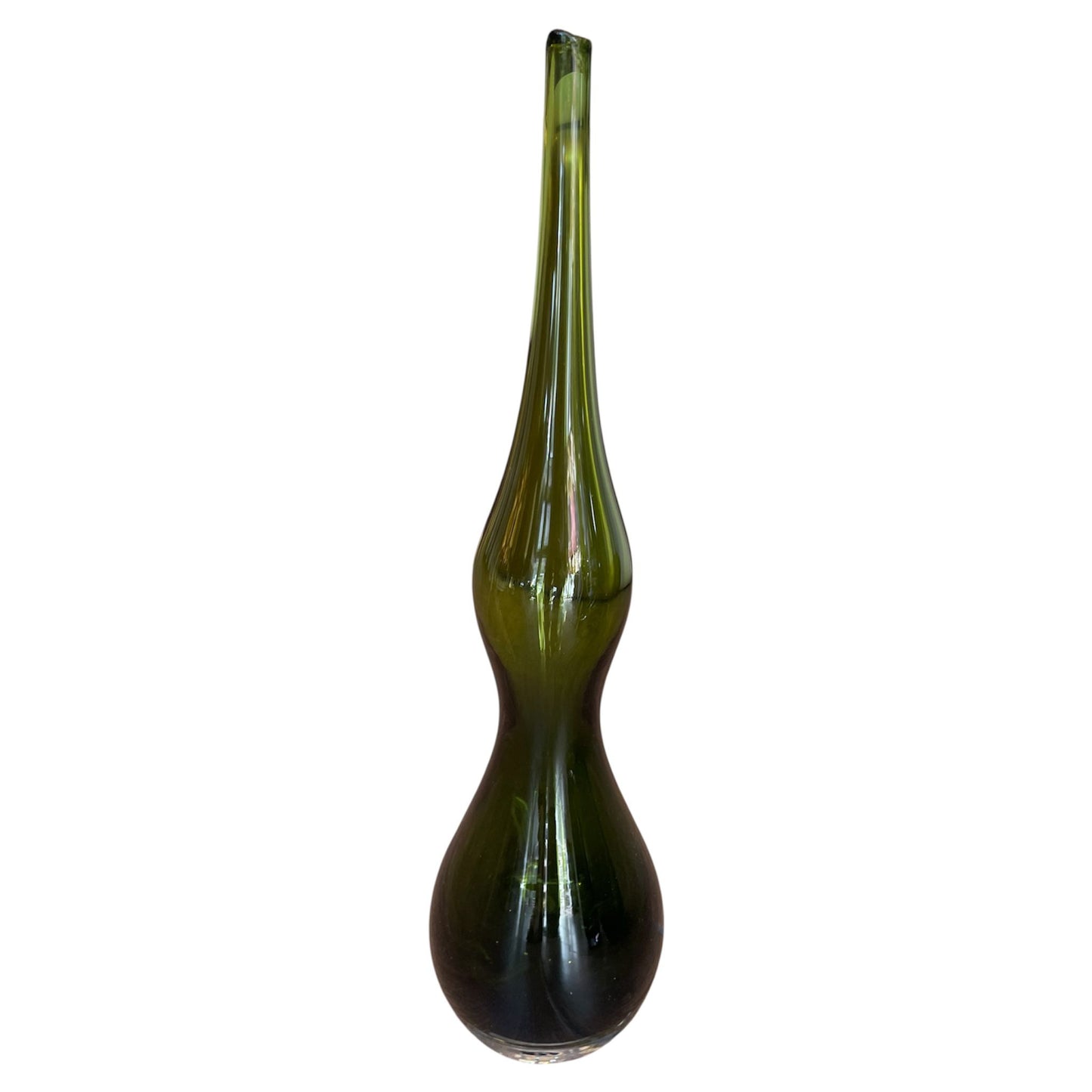 Vintage Olive Glass Vase
