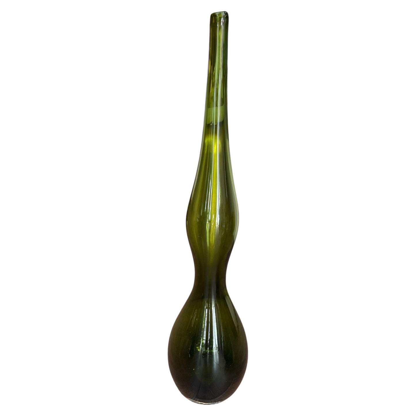 Vintage Olive Glass Vase