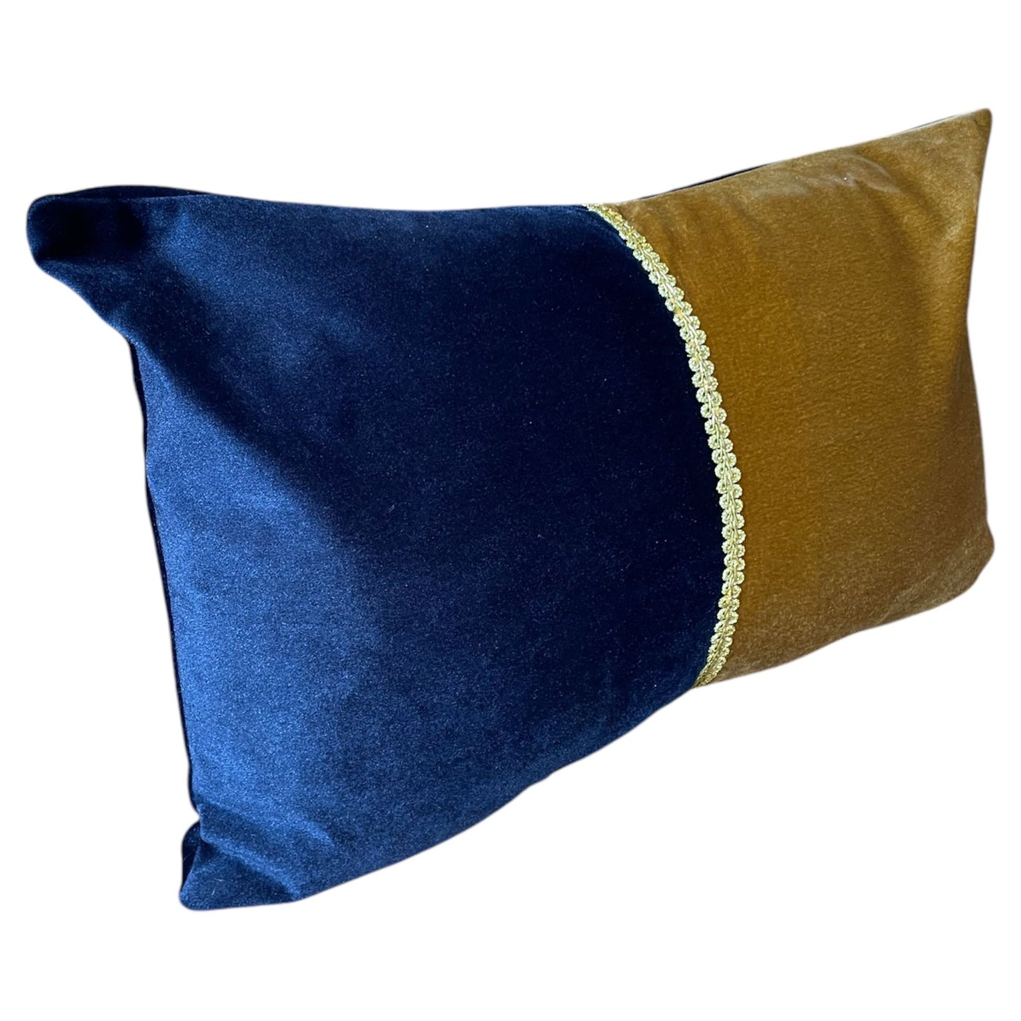 Rectangular Blue-Gold Pillow