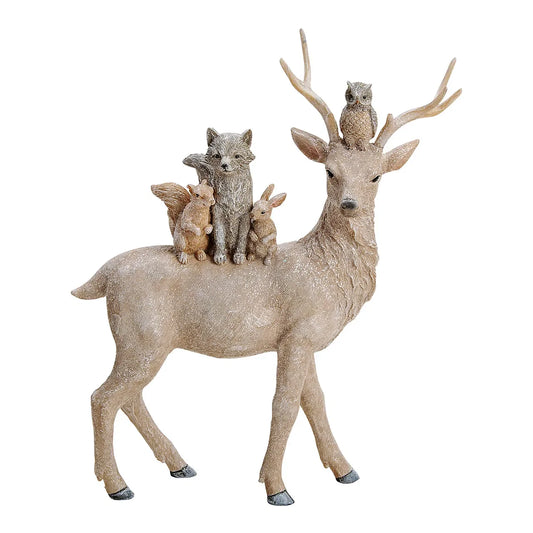 Beige Deer Made Of Polyresin