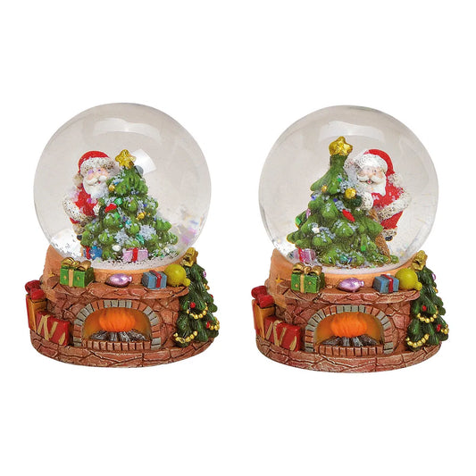 Red Poly and Glass Santa Snowball