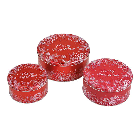 Tin set with Merry Christmas design