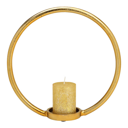 Circle Gold Metal Candle Holder