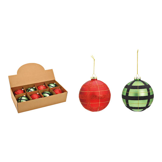 Red/Green Glass Christmas ball