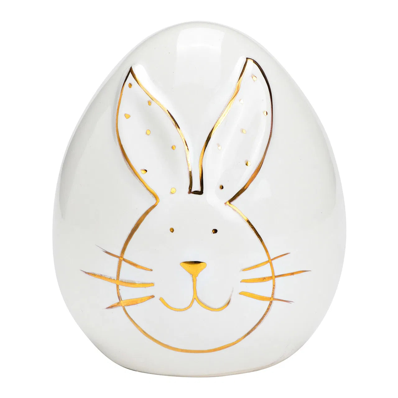 Ceramic White Egg with Bunny