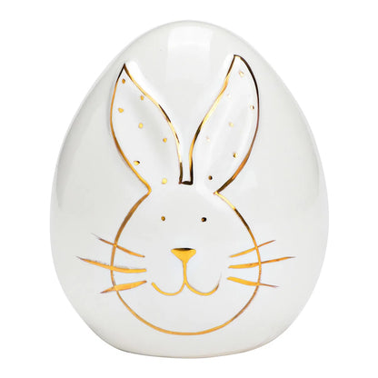 Ceramic White Egg with Bunny