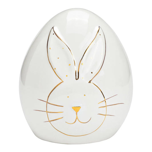 Ceramic White Egg with Bunny