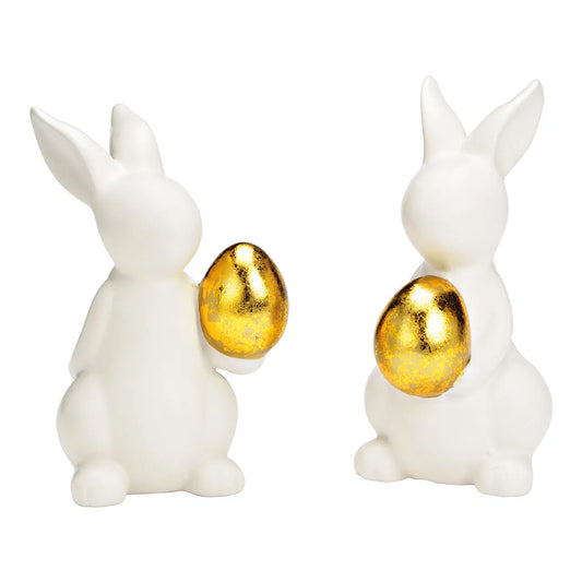 Ceramic Bunny with Gold Egg