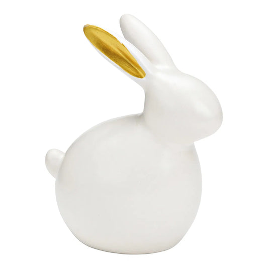 Ceramic White Bunny With Gold Ears