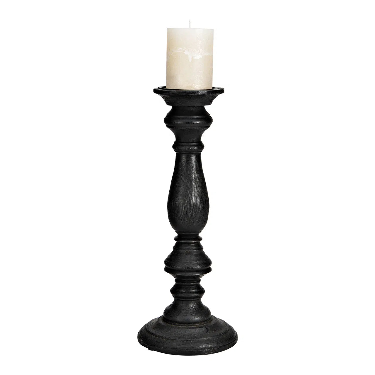 Mango Wood Black Candle Holder Mango