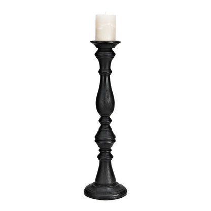 Mango Wood Black Candle Holder Mango