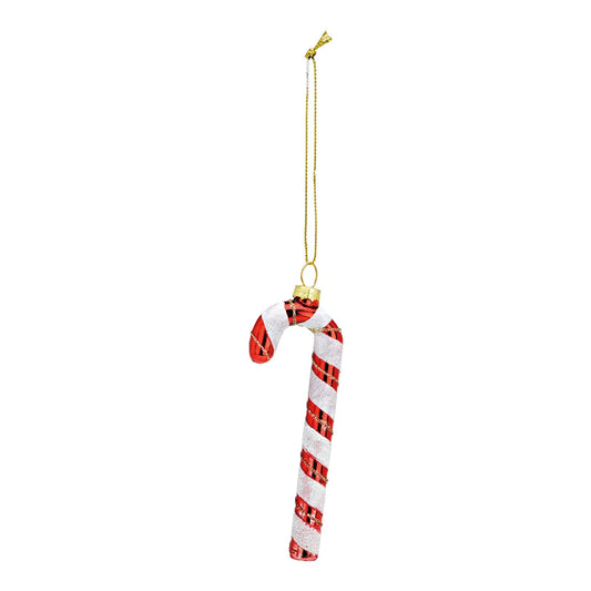 Red Glass Candy Cane Hanger