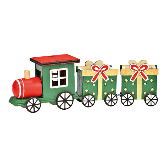 Colorful Wooden Christmas Train Stand